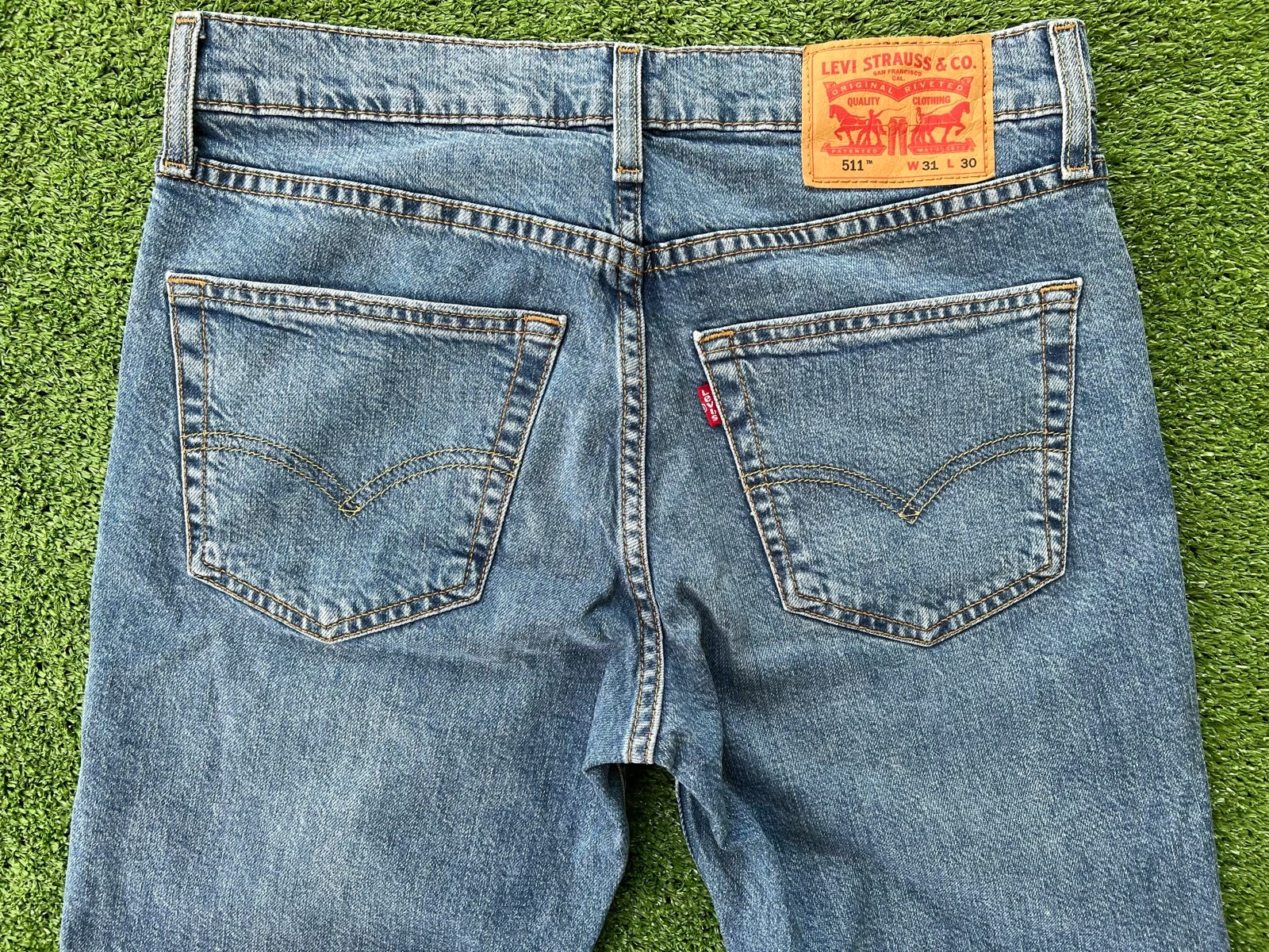 Levi’s 511 Slim Fit Jeans Lichtblauw Gewassen Denim Vintage Stijl Heren W31 L30 – photo 3